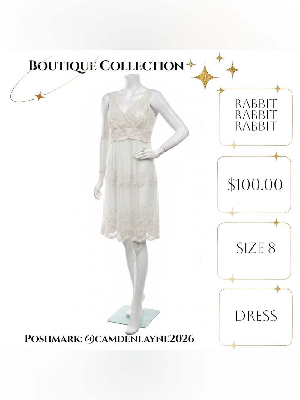 Rabbit Rabbit Rabbit White Lace Midi Dress - Picture 5 of 14